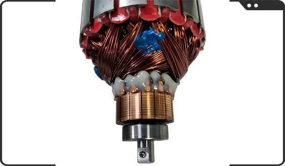 02 Bonding of the coil neck of the window regulator motor
